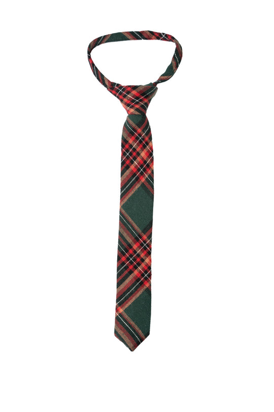 Margo Boys Tie in Green Plaid