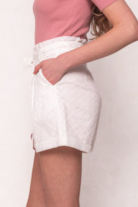 Maria Shorts in White Eyelet