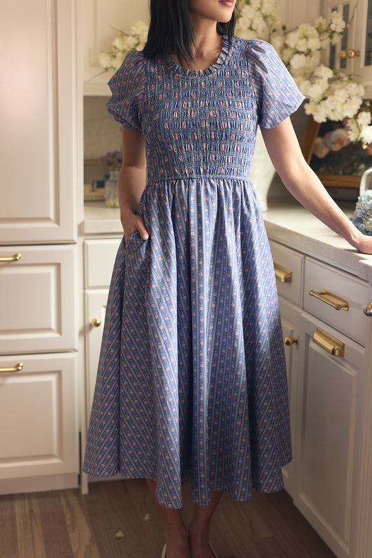 Mariah Dress in Linear Print