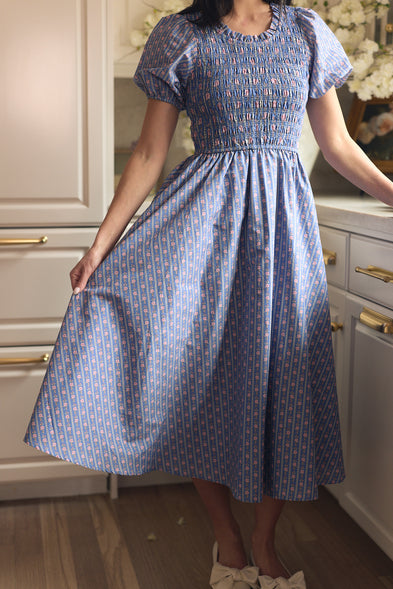 Mariah Dress in Linear Print