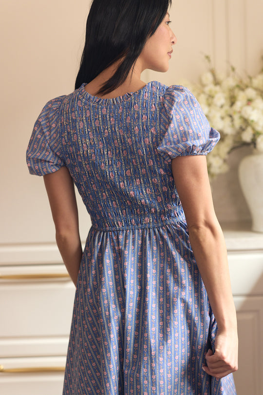 Mariah Dress in Linear Print