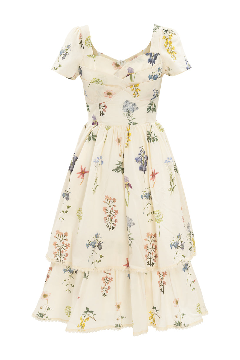 Marie Dress in Cream Floral