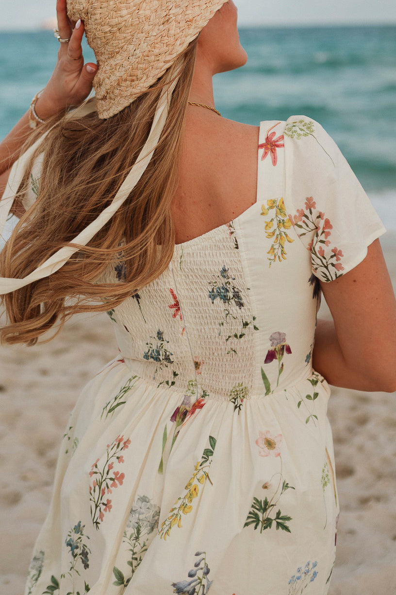 Marie Dress in Cream Floral