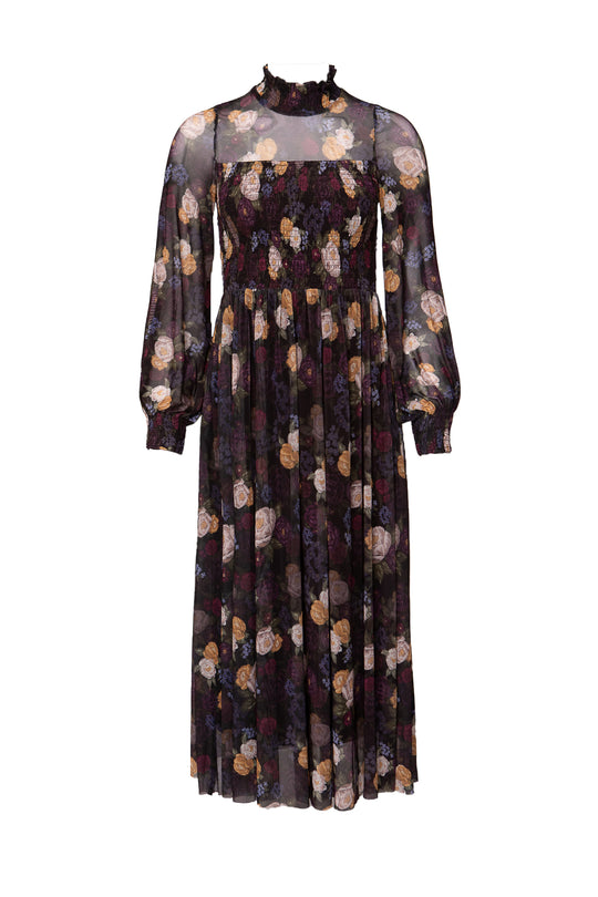 Floral patterned dress on a white background
