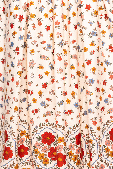 Marlow Cap Sleeve Dress in Cream Ditsy Floral
