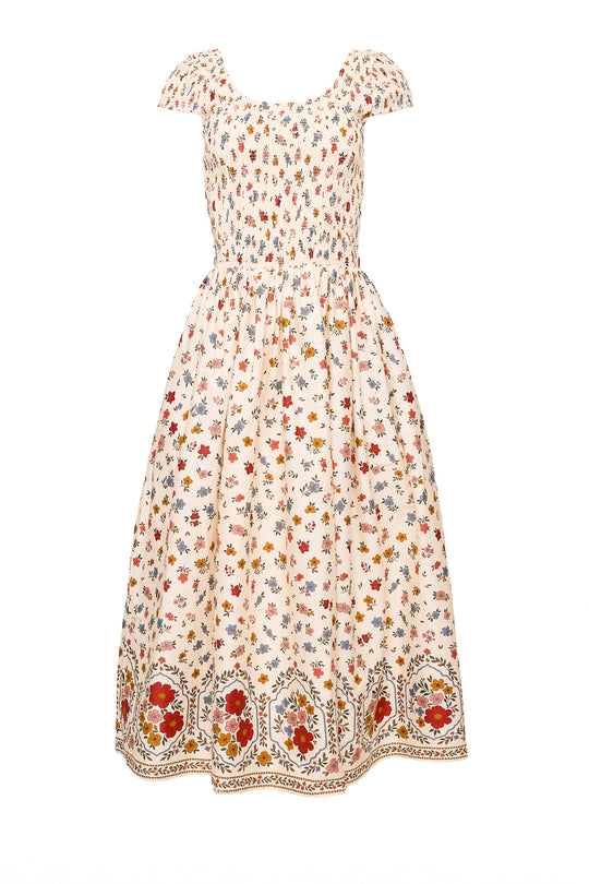 Floral dress with a white background