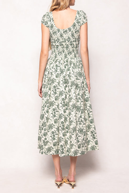 Marlow Cap Sleeve Dress in Vintage Sage Bloom