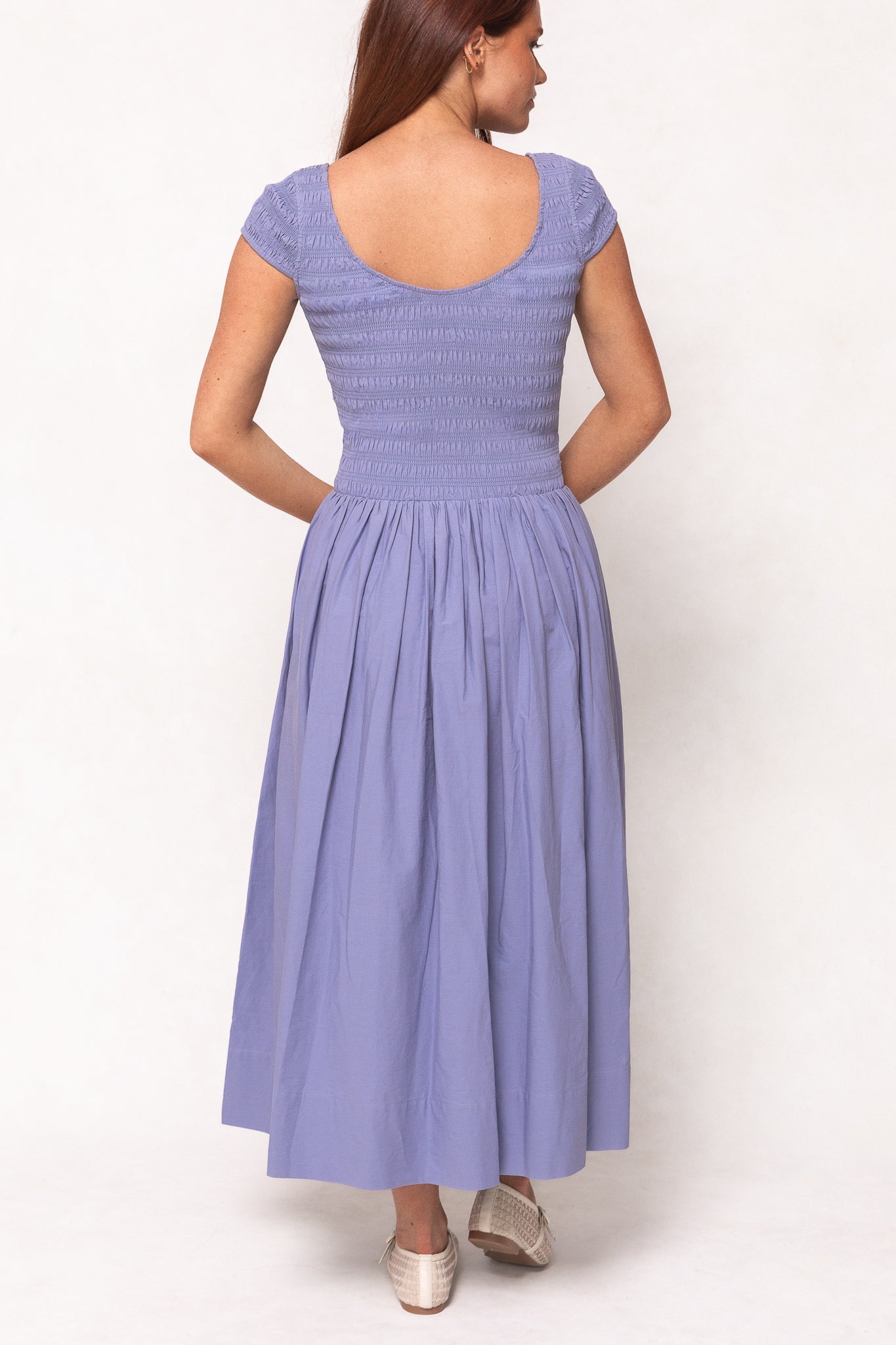 Marlow Cap Sleeve Dress in Blue Medium Marlow Cap Sleeve Dress in Blue Medium