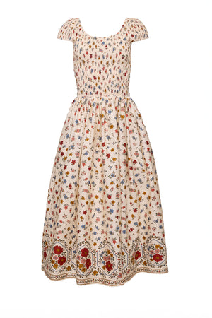 Floral dress with a white background