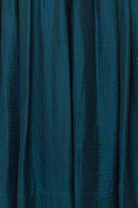 Close-up of textured teal fabric