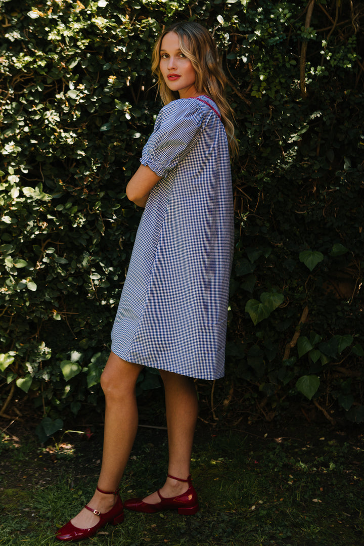 Martha Dress in Blue Gingham