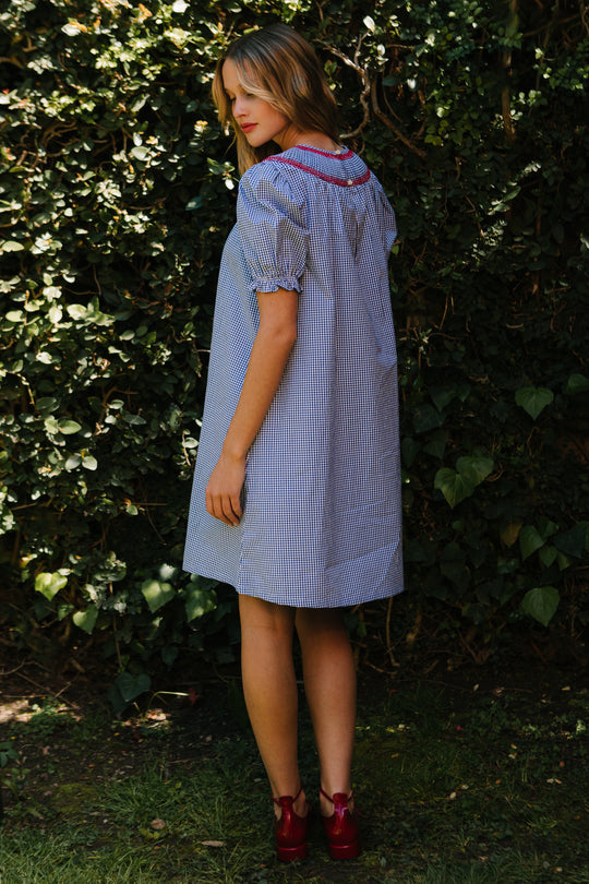 Martha Dress in Blue Gingham