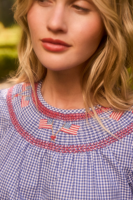 Martha Dress in Blue Gingham