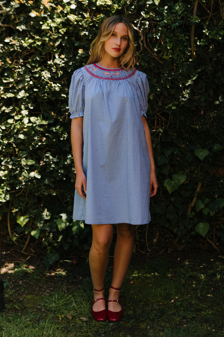 Martha Dress in Blue Gingham