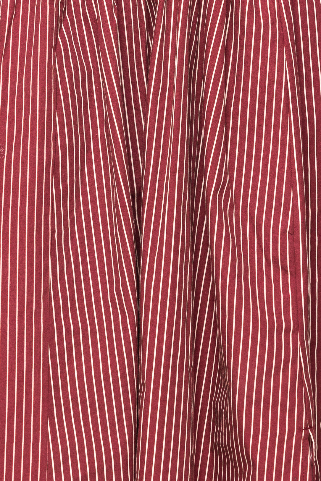 Close-up of a red and white striped fabric texture