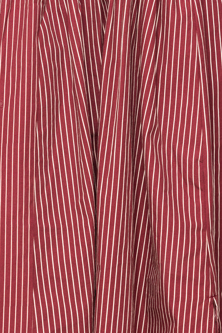 Close-up of a red and white striped fabric texture