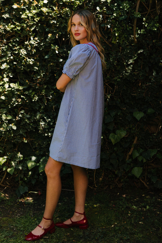 Martha Dress in Blue Gingham
