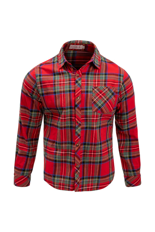 Red plaid shirt on a white background