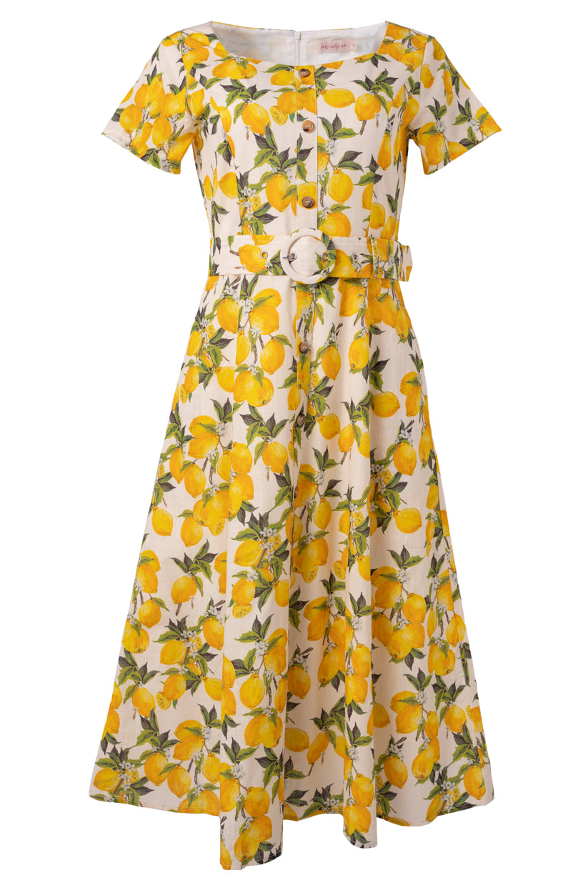 Meredith Dress in Lemons - FINAL SALE