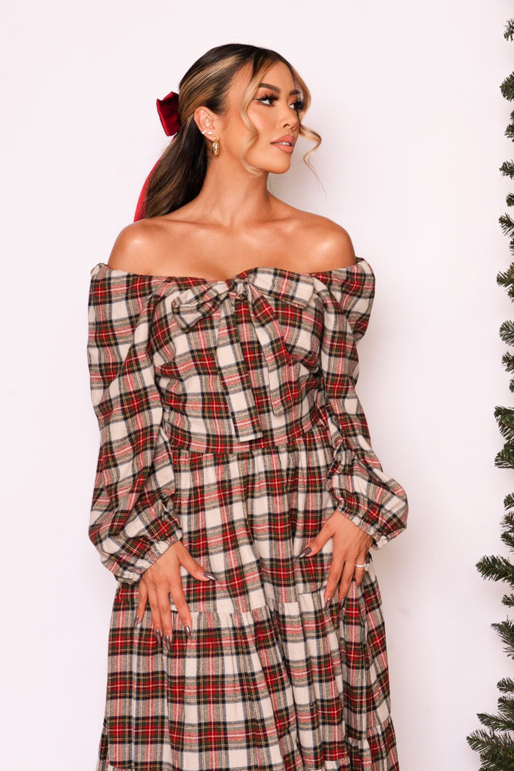 Merry Dress in Holiday Plaid