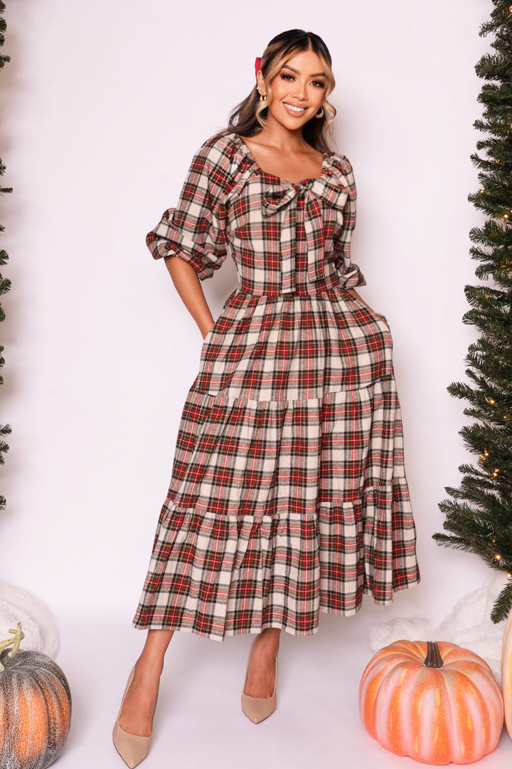 Merry Dress in Holiday Plaid