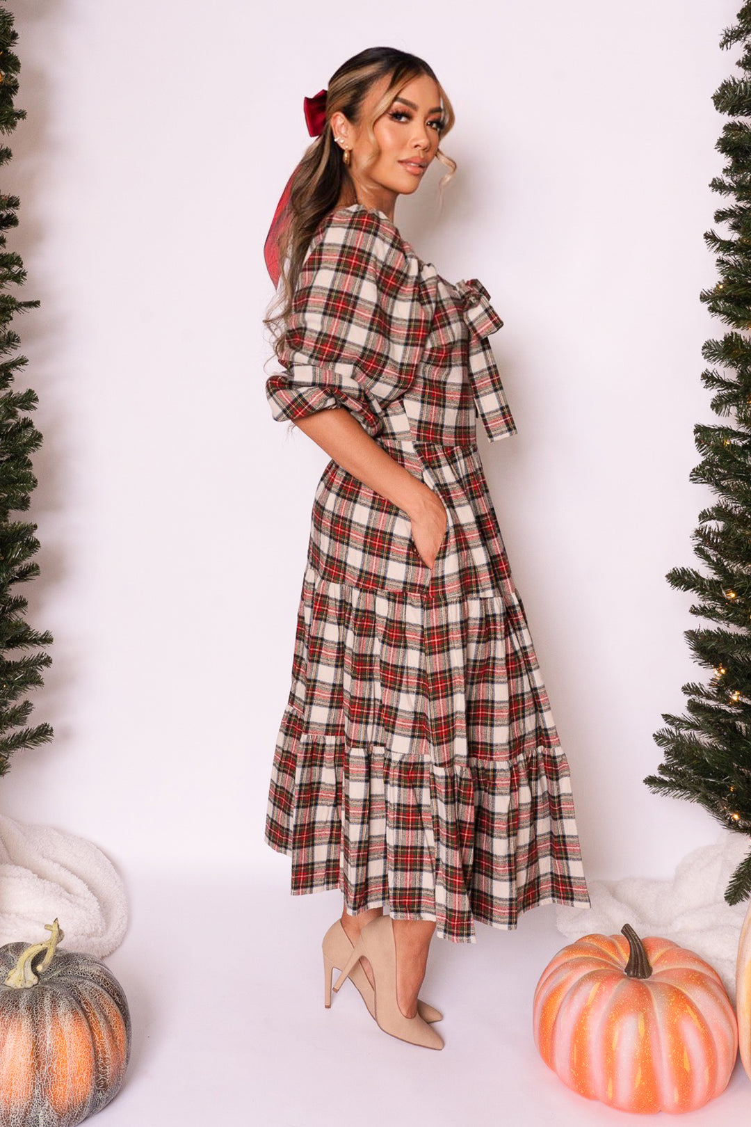 Merry Dress in Holiday Plaid