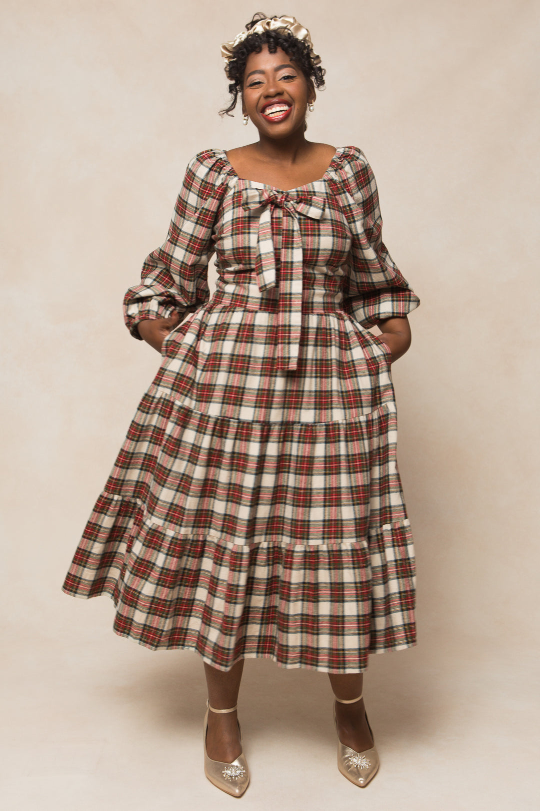 Merry Dress in Holiday Plaid