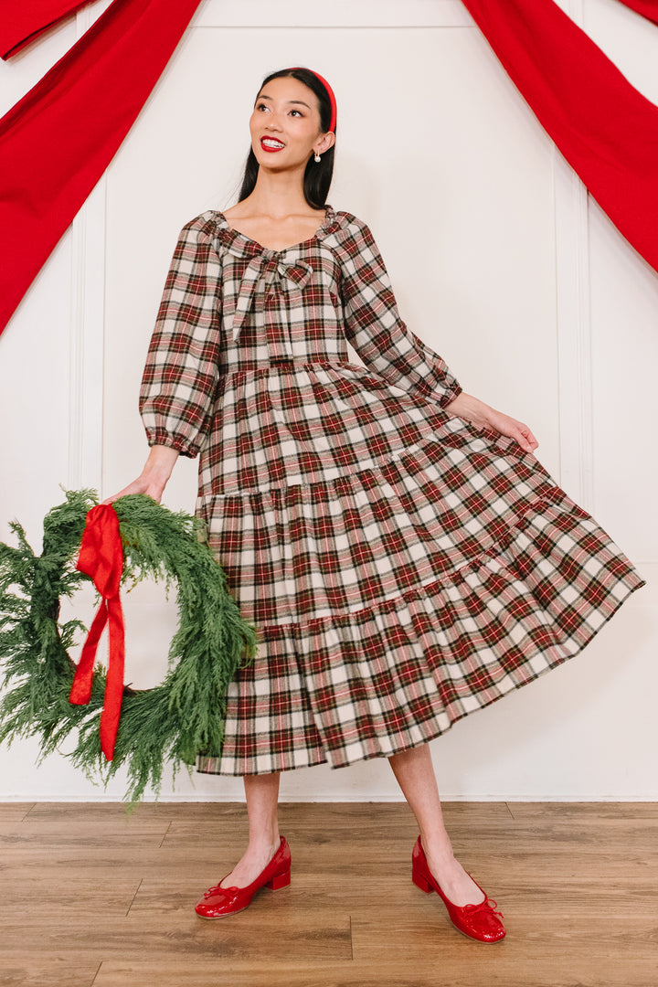 Merry Dress in Holiday Plaid