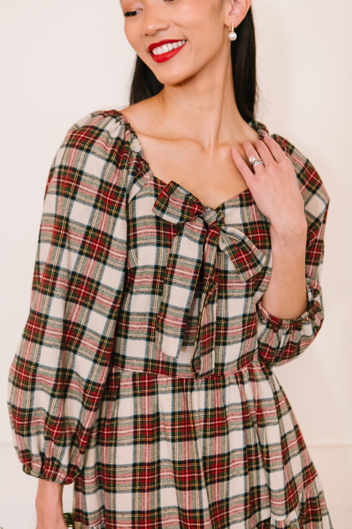 Merry Dress in Holiday Plaid