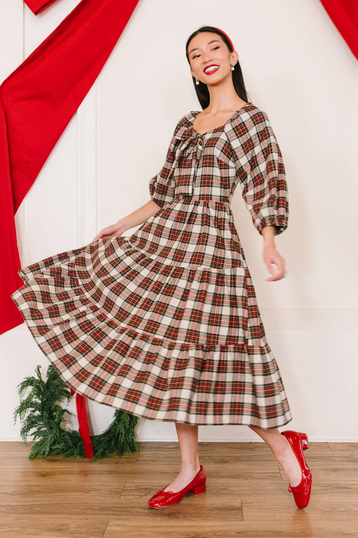 Merry Dress in Holiday Plaid - FINAL SALE