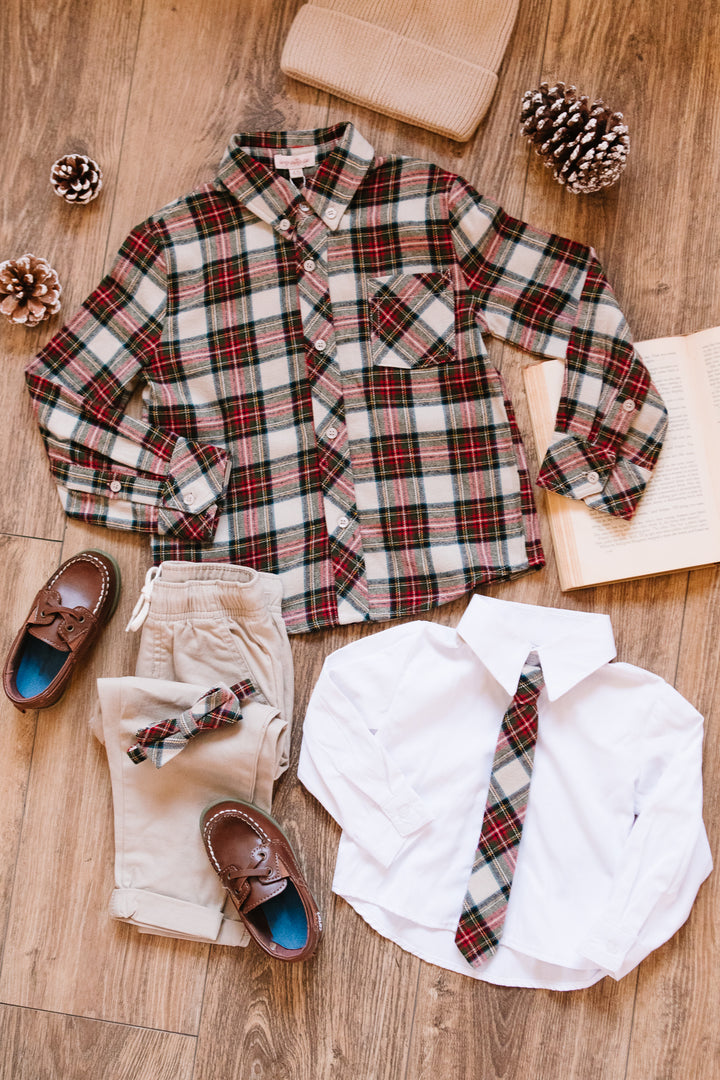 Boys John Shirt in Merry Holiday Plaid - FINAL SALE