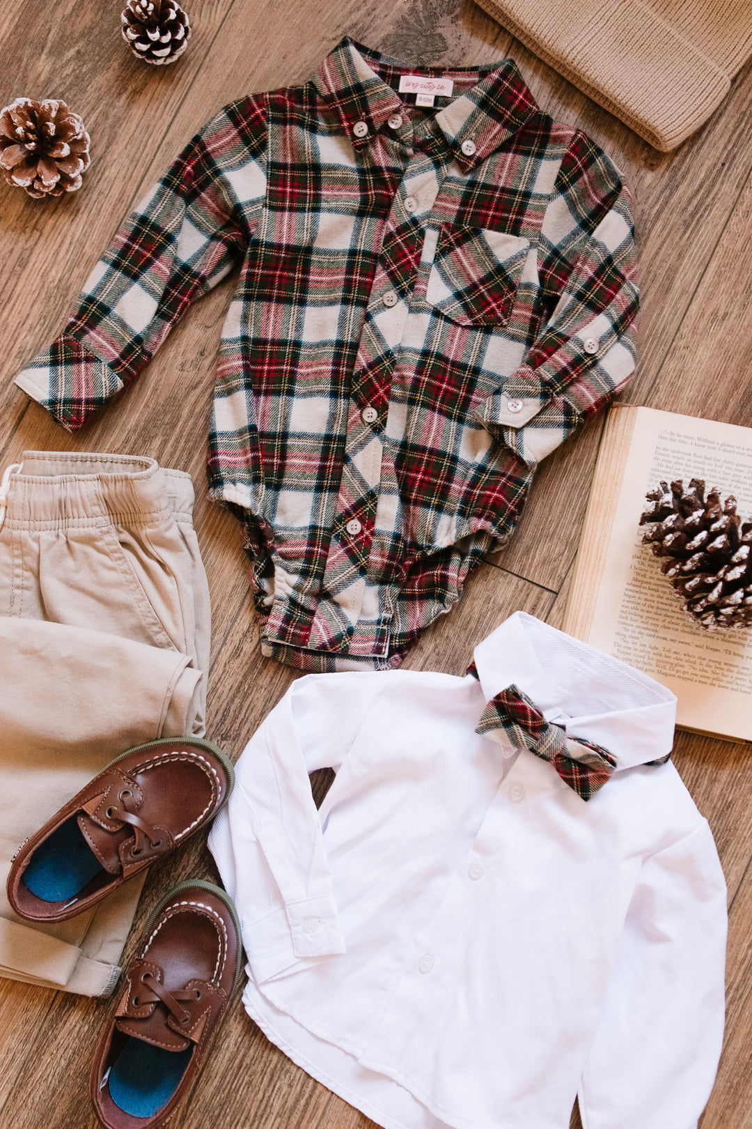 Baby Boys John Shirt in Merry Holiday Plaid - FINAL SALE