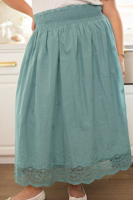Messina Skirt in Dusty Teal