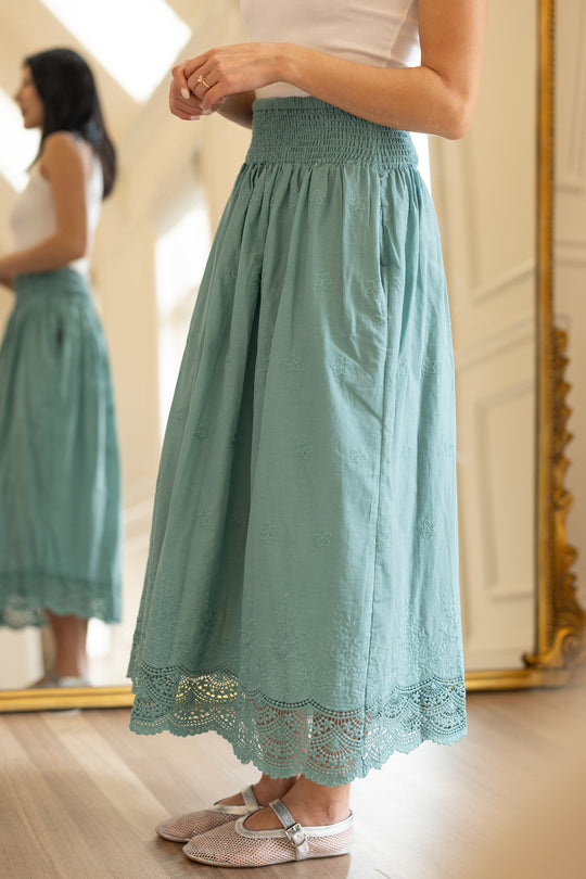 Messina Skirt in Dusty Teal