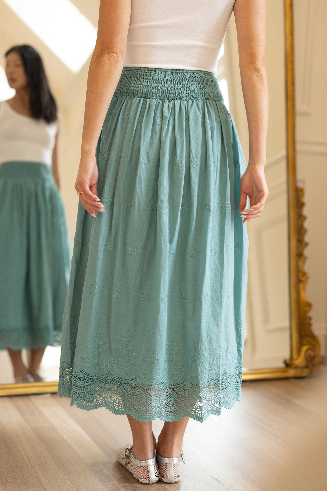 Messina Skirt in Dusty Teal – Ivy City Co