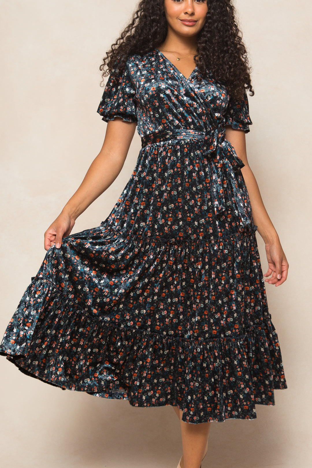 Millie Dress in Navy Floral