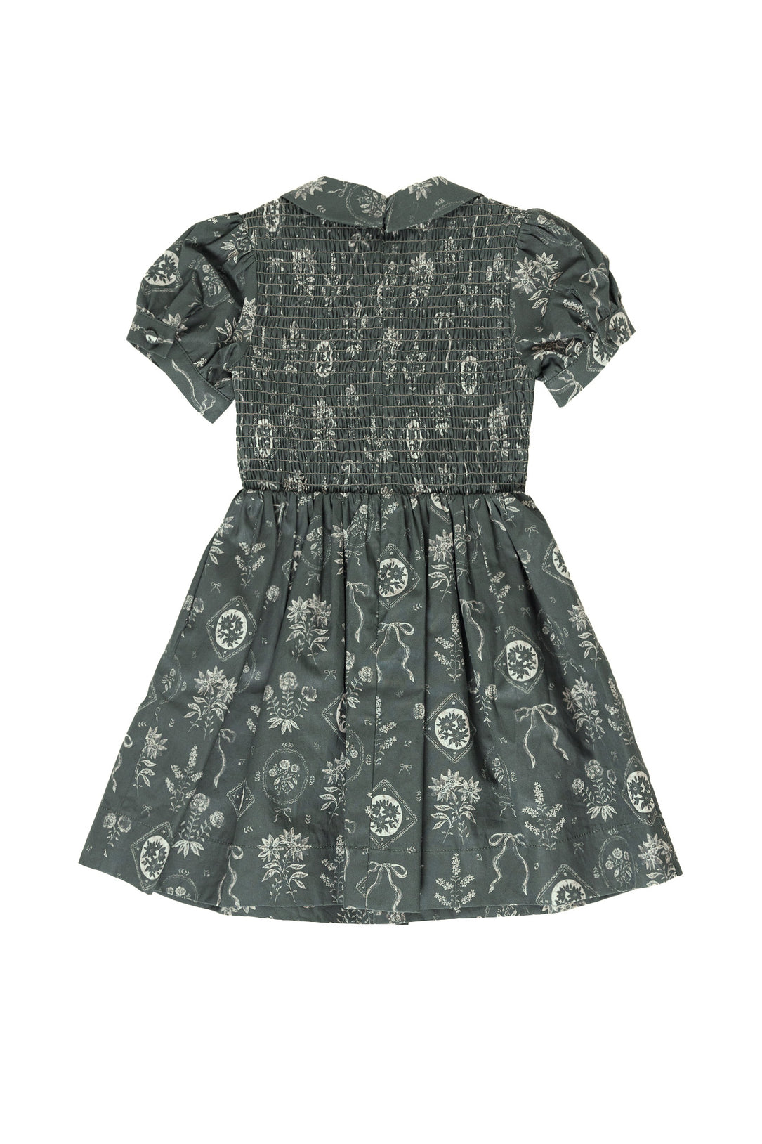 Green dress against a white background