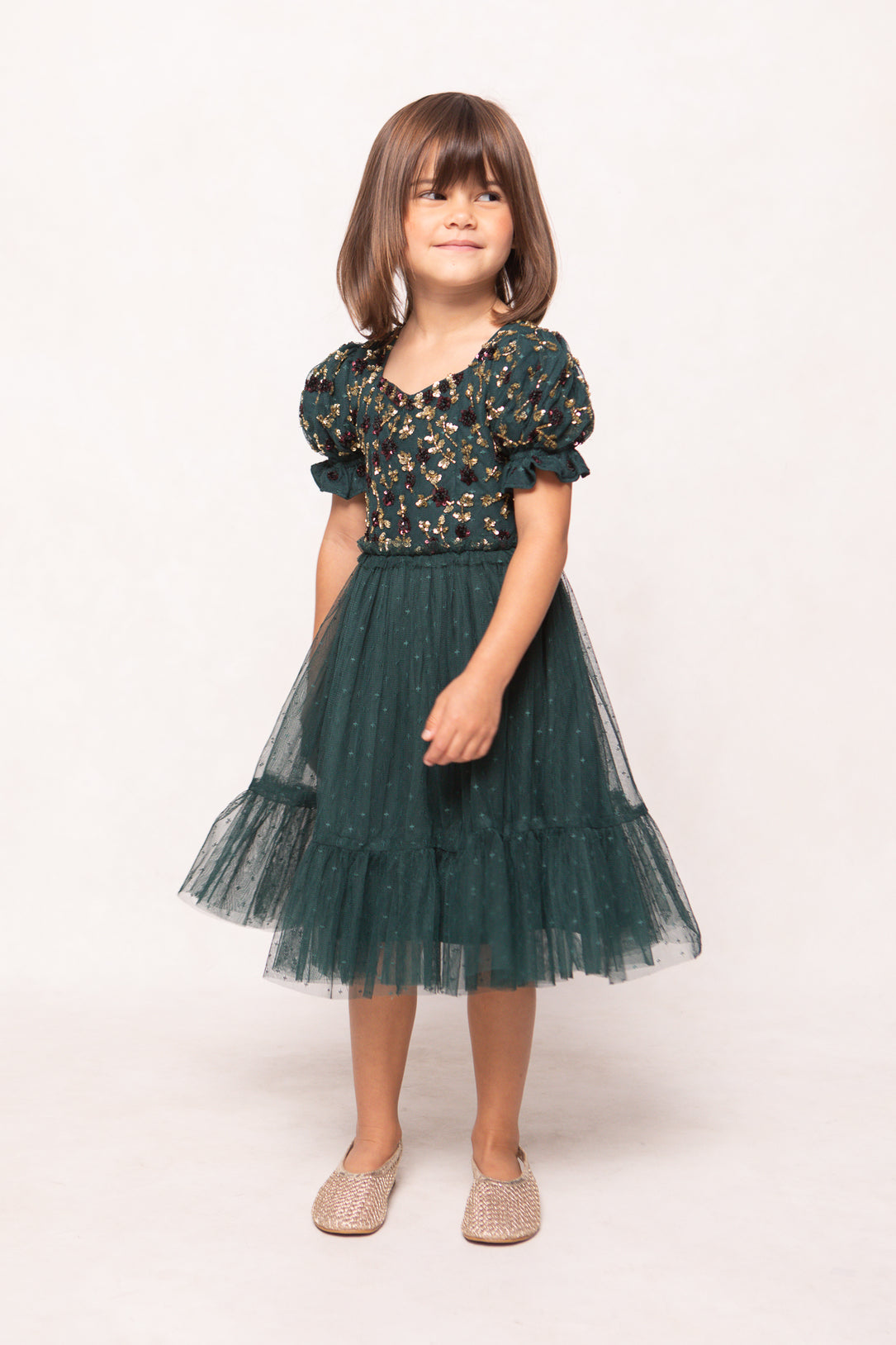 Mini Adara Dress in Green 3T Mini Adara Dress in Green 3T