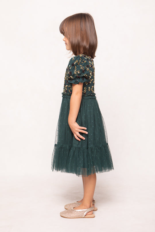 Mini Adara Dress in Green