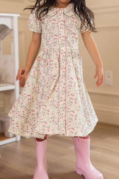 Mini Alayna Play Dress in Ivory Pansy Trellis – Ivy City Co