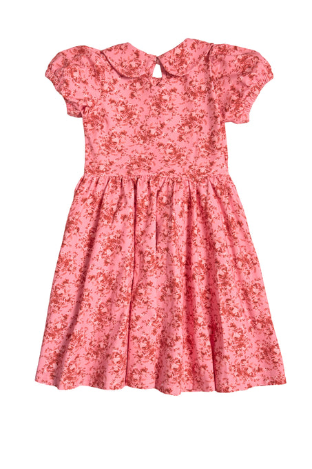 The Mini Alayna Play Dress in Desert Heritage Rose by Ivy City Co features a floral pattern, short sleeves, gathered waist, keyhole collar, and flared skirt—perfect for spring celebrations like Easter.