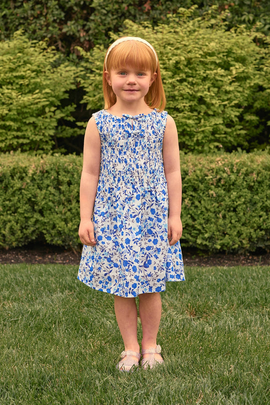 Mini Ana Dress in Ditsy Cobalt Floral 13/14 Mini Ana Dress in Ditsy Cobalt Floral 13/14