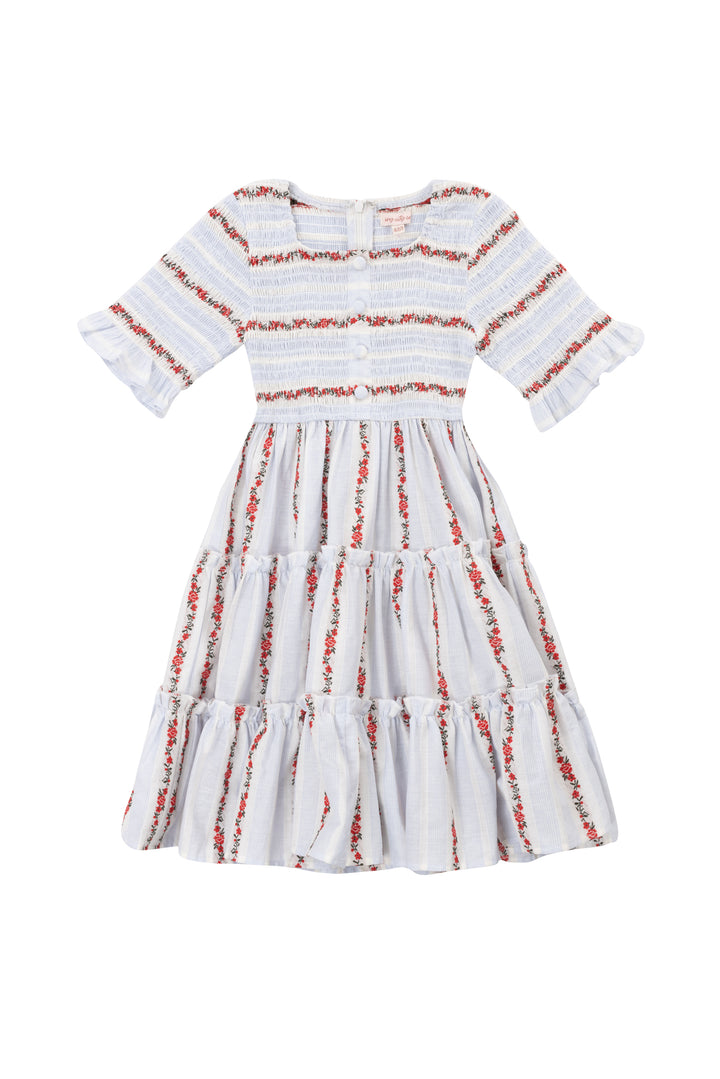 Mini Beatrice Dress in Floral Stripe