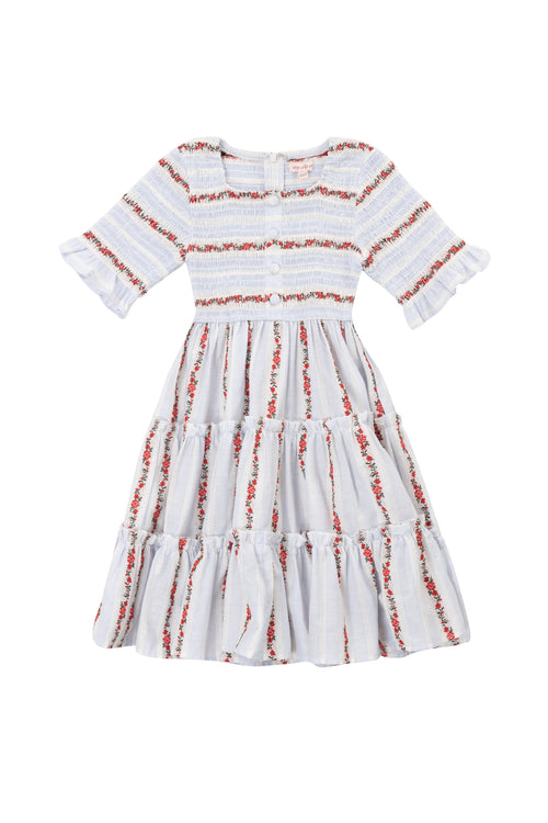 Mini Beatrice Dress in Floral Stripe