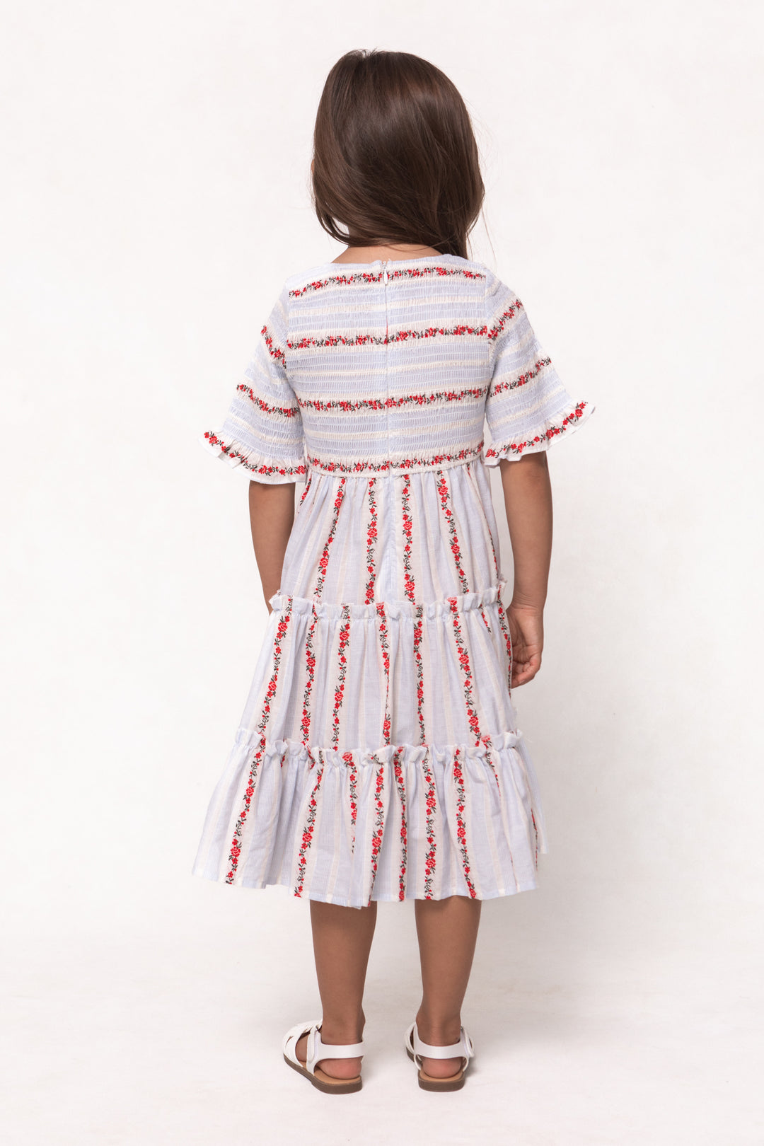 Mini Beatrice Dress in Floral Stripe