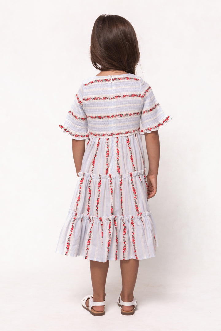 Mini Beatrice Dress in Floral Stripe