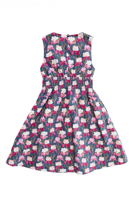 Mini Carly Dress in Navy Pressed Petals