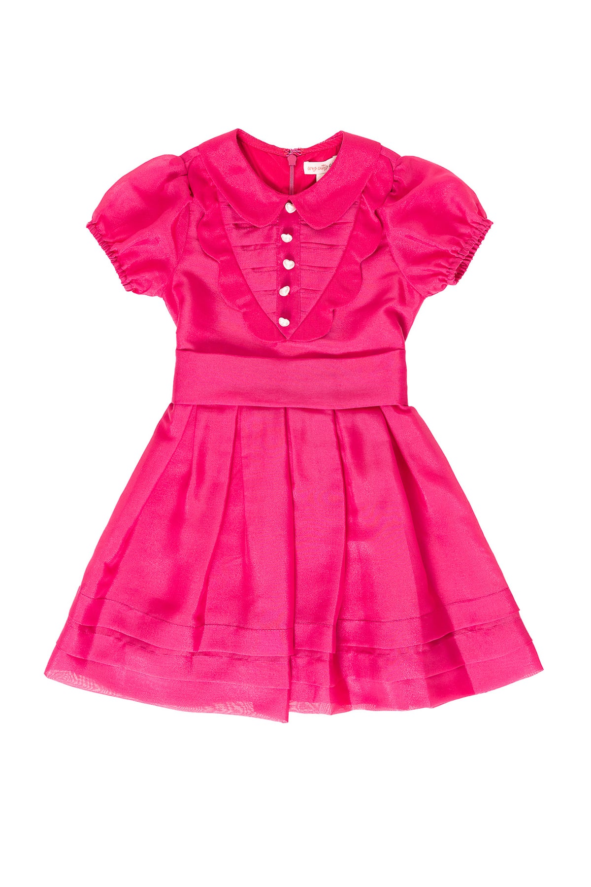 pink dress against a white background