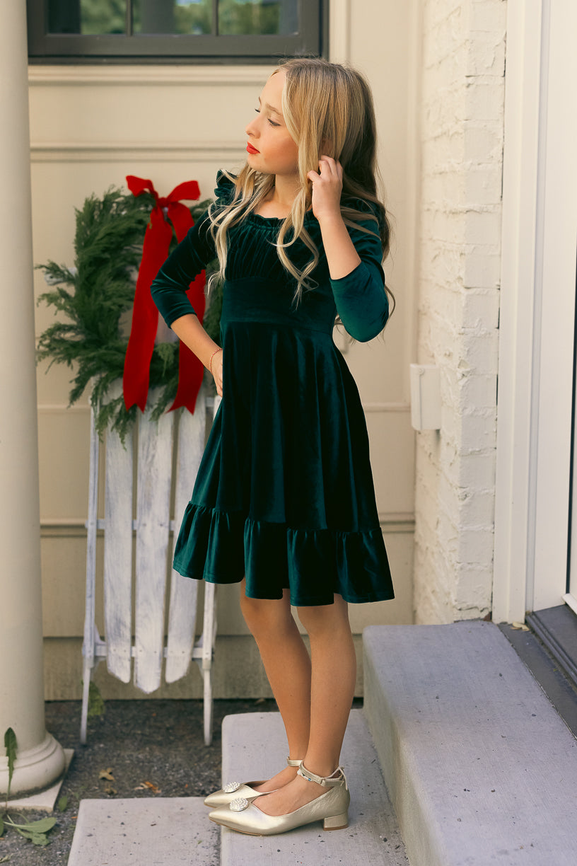 Emerald Green Ivy City Co Mini Whimsical Dress - shops Short