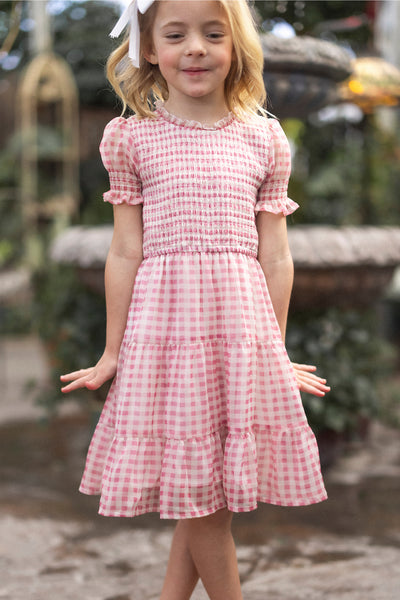 Mini Cordelia Dress in Desert Rose Gingham  Ivy City Co